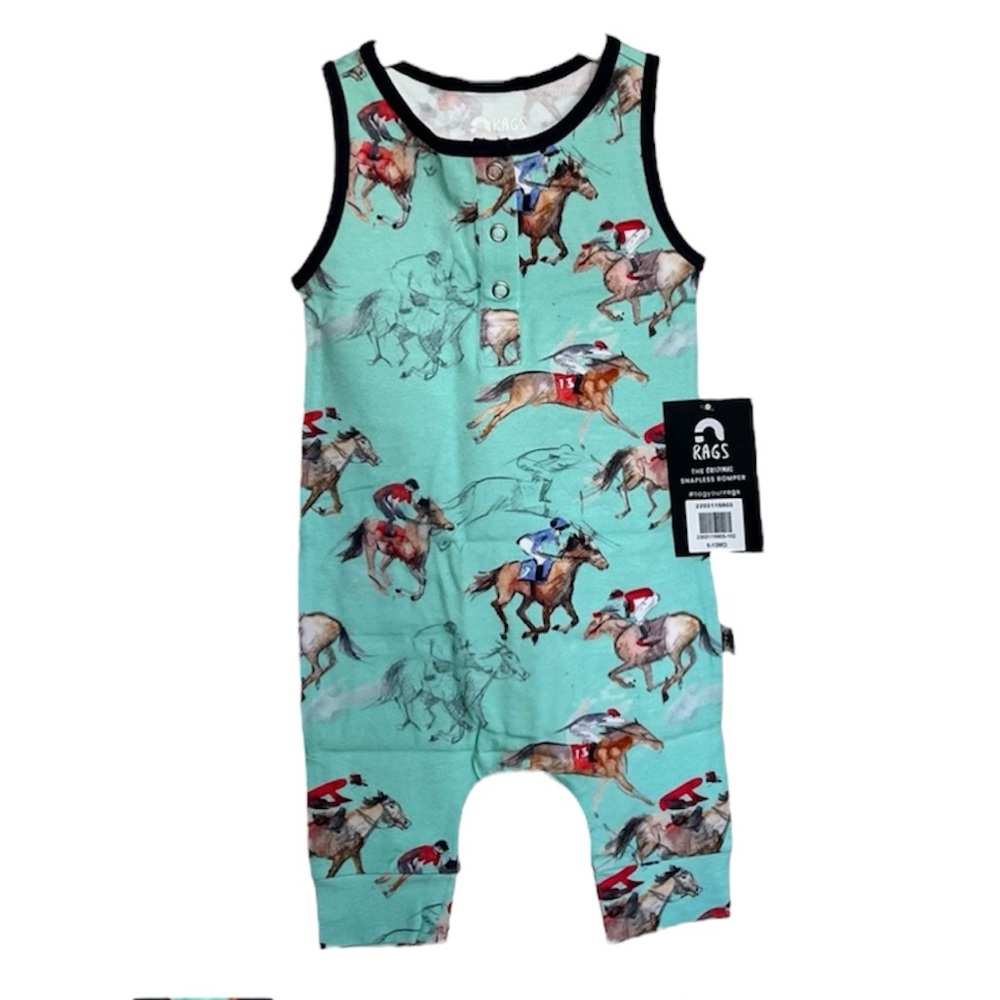 NWT rags derby horses 🐎 Henley romper